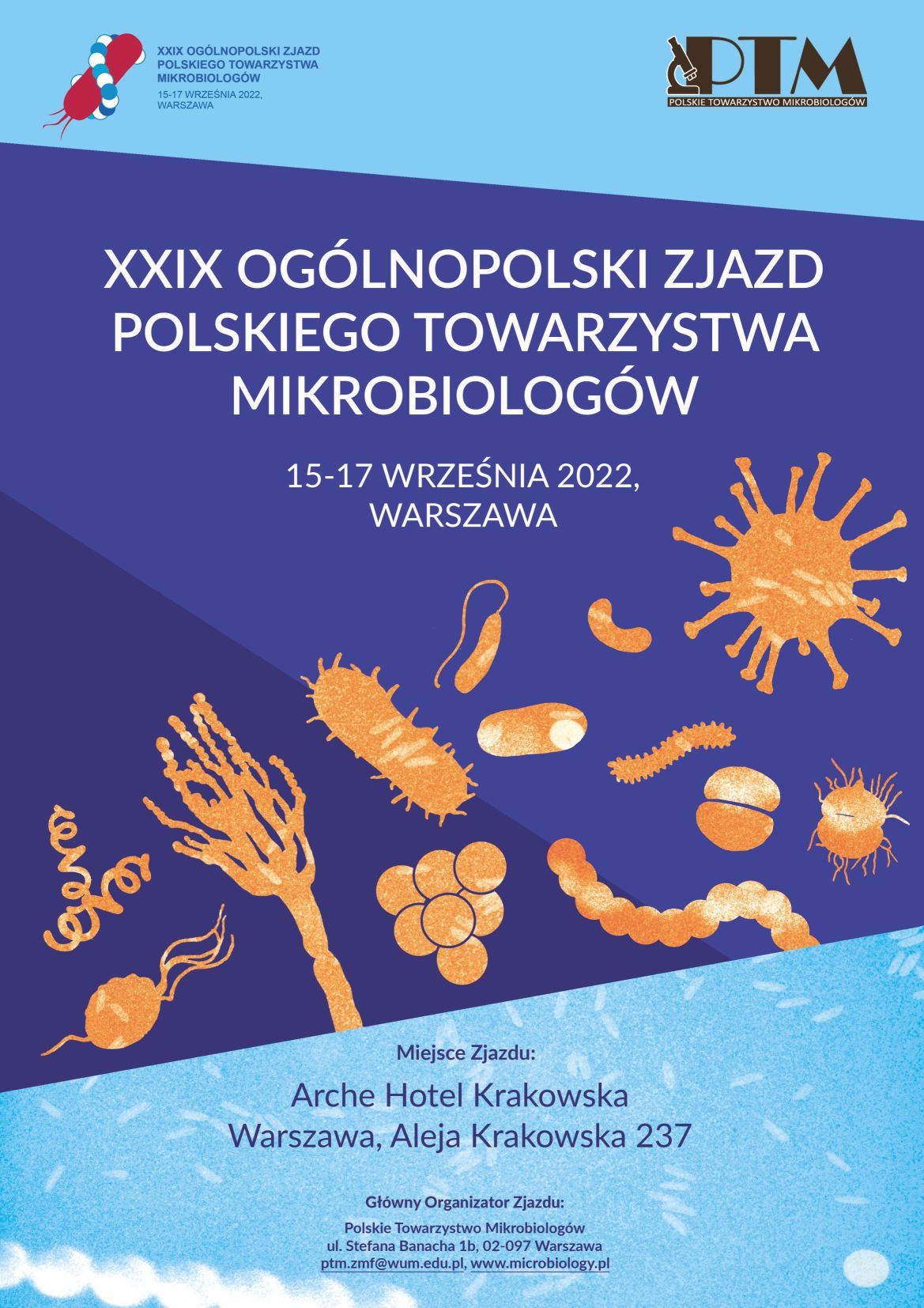 Plakat Zjazdu Polskiego Towarzystwa Mikrobiologów
