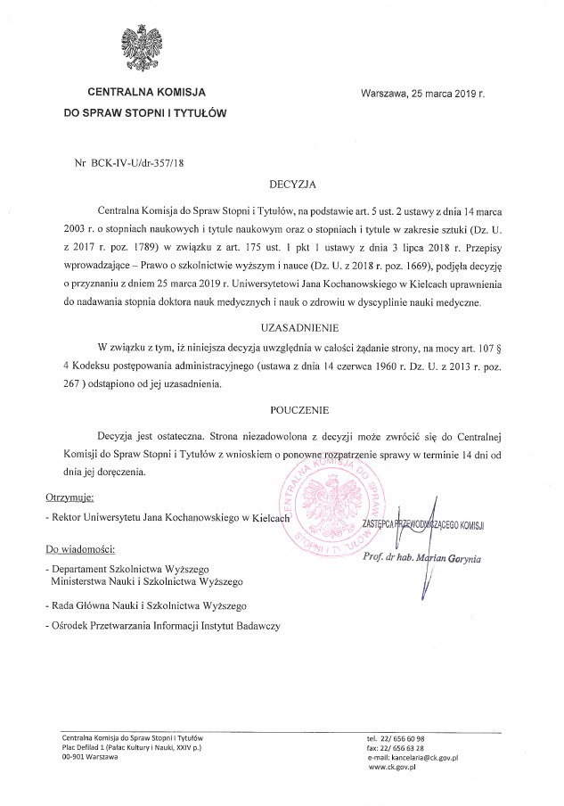 uprawnienia stopien doktora nauki medyczne